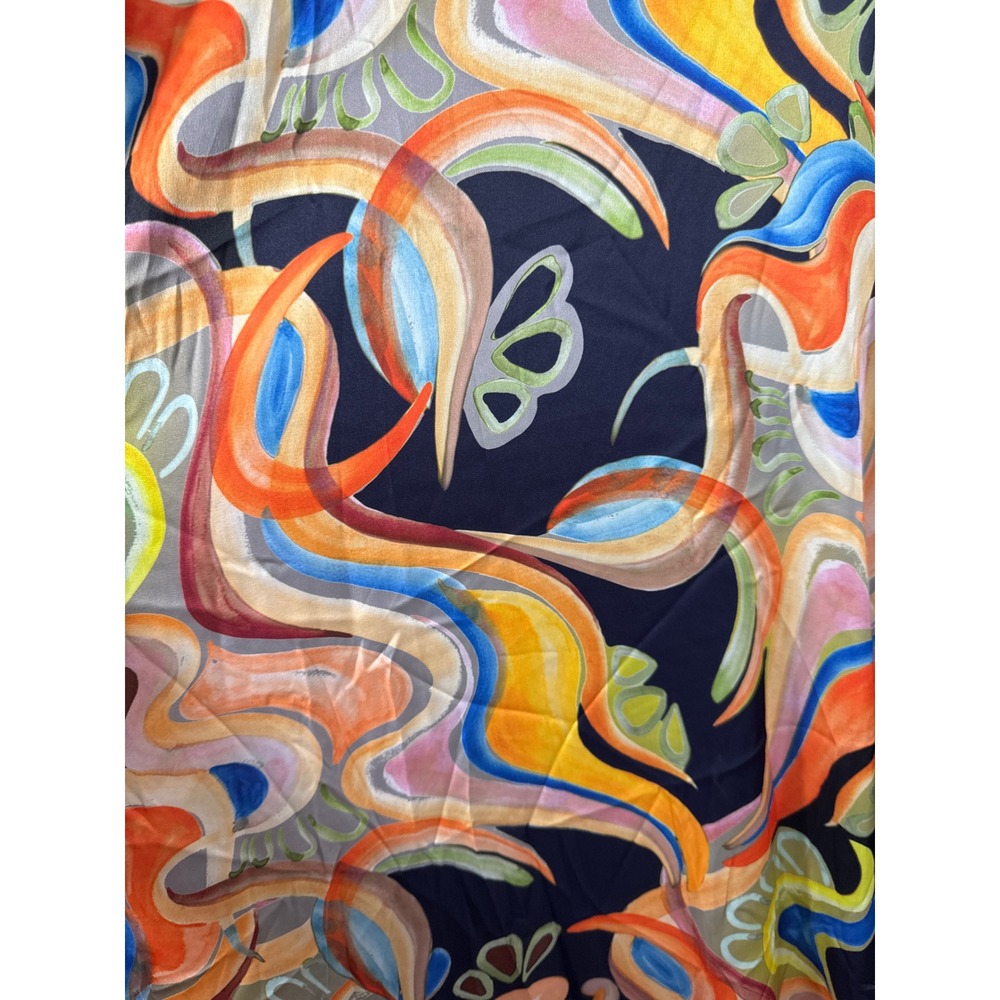 Nicole Miller New York Abstract Swirl Print V-Neck Maxi Dress Multicolor M NWT - Picture 6 of 13